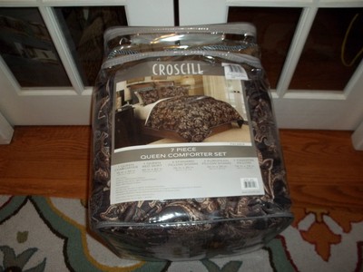 Croscill Palmer Black/pale Gold/Brown 7pc Queen Comforter Set