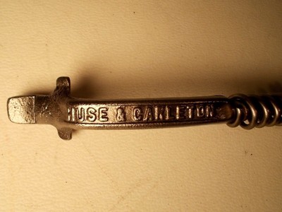 HUSE & CARLETON Antique Stove  Lid Lifter Handle Fancy Cast Iron