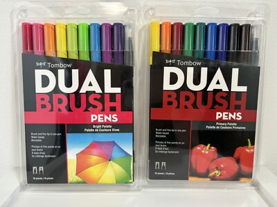 Tomboy Dual Brush Pens -Primary Palette & Bright Palette