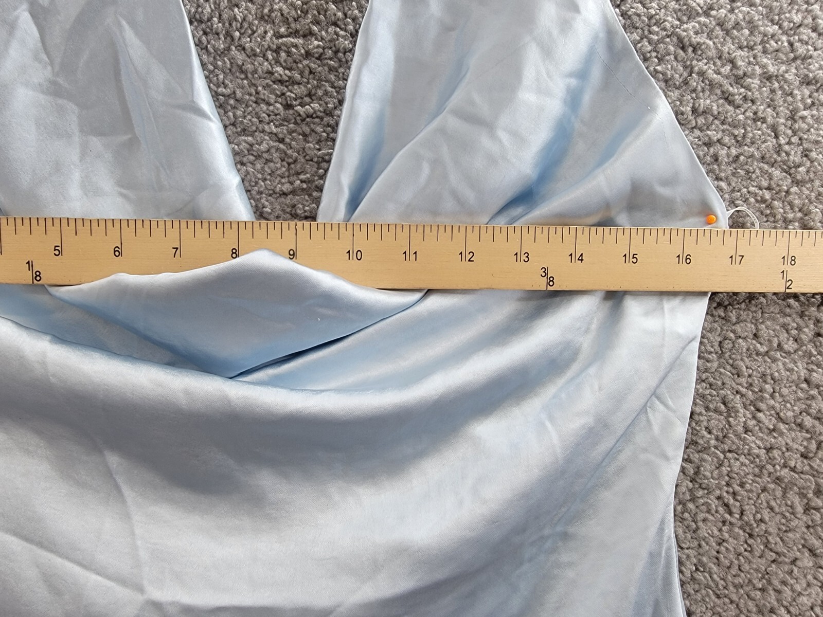 Elliatt Miami Cowl Neck Mini Dress Women's M Light Blue Solid Button Zip Closure - Picture 5 of 17