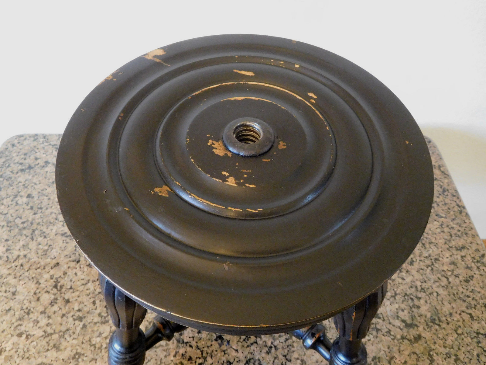 Antique Victorian TONK Adjustable ORGAN PIANO STOOL Glass Ball Claw Feet c. 1900