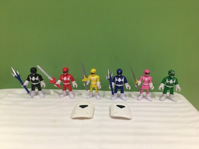 6 POWER RANGERS IMAGINEXT GREEN, PINK RED BLUE BLACK YELLOW FIGURES PLEASE READ