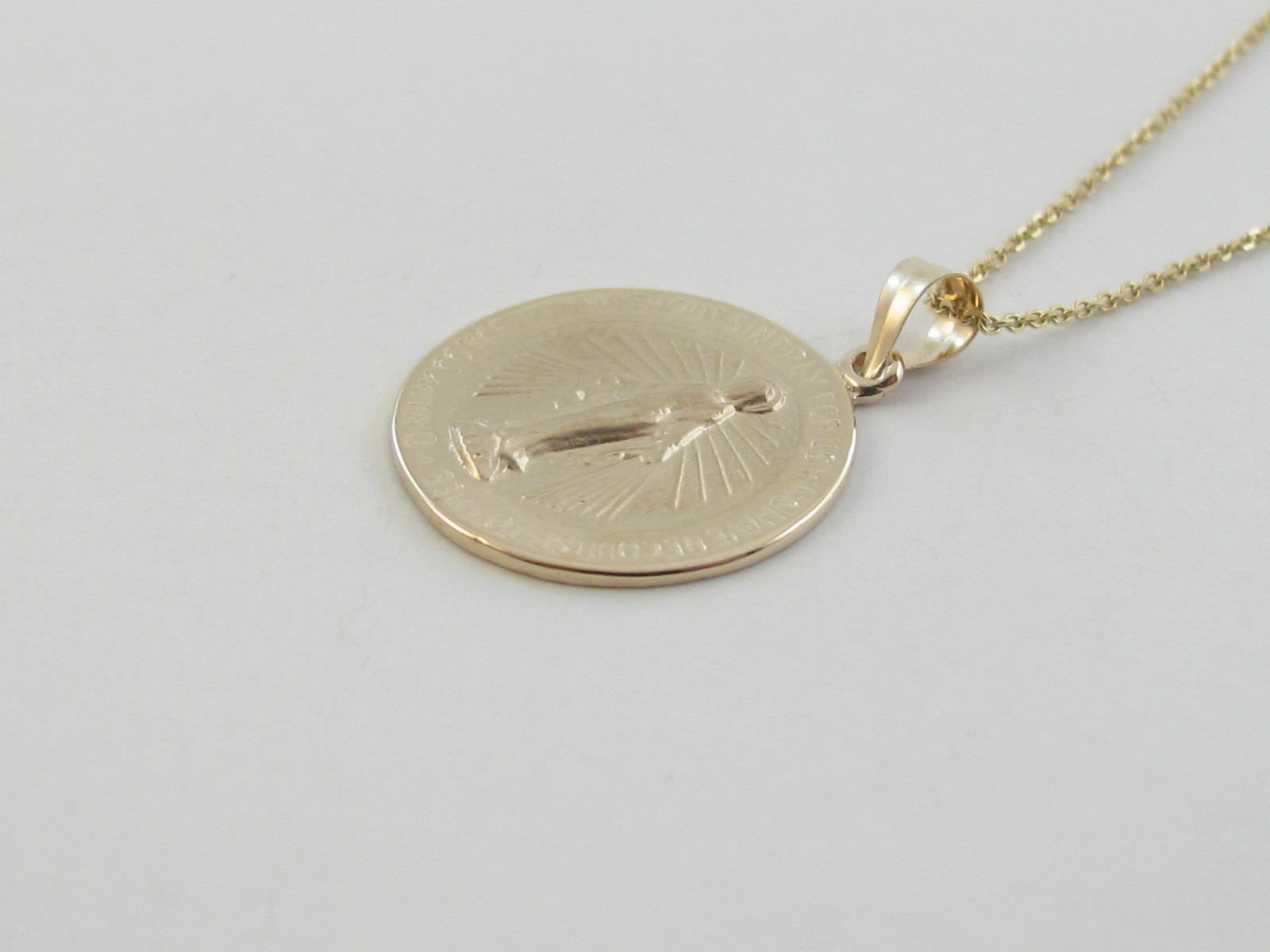 Pre-owned Preciousgold4you 14k Yellow Gold Virgin Mary Pendant Necklace 16" 18" 20"