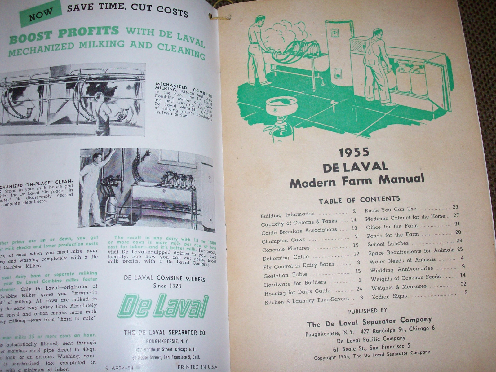 1955 De Laval Advertising Year Book Ivanhoe Minnesota Hoffman Hardware