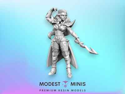 Shariza Female Mage | 32mm 28mm DnD Mini | Resin | Dungeons and Dragons