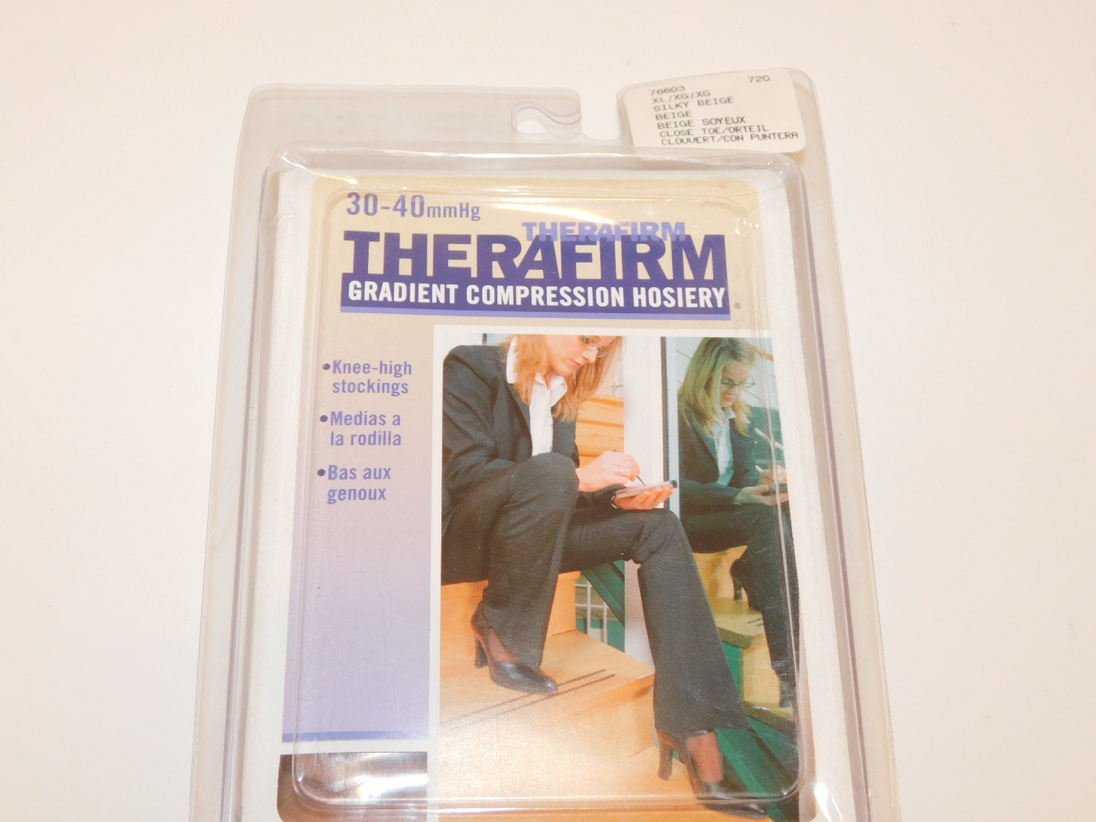 Therafirm Gradient Compression Hosiery 30-40 mmHg Knee High CLO/Toe XL Beige