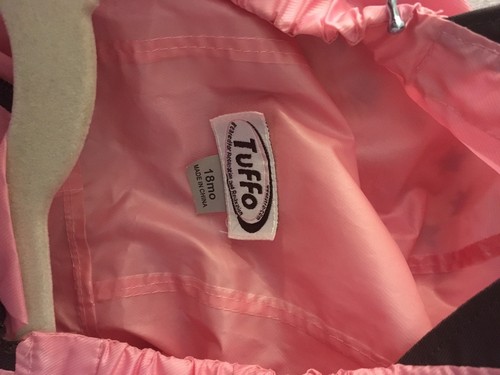 EUC Tuffo Baby Muddy Buddy Waterproof Coverall Rain Suit Pink 18 Months