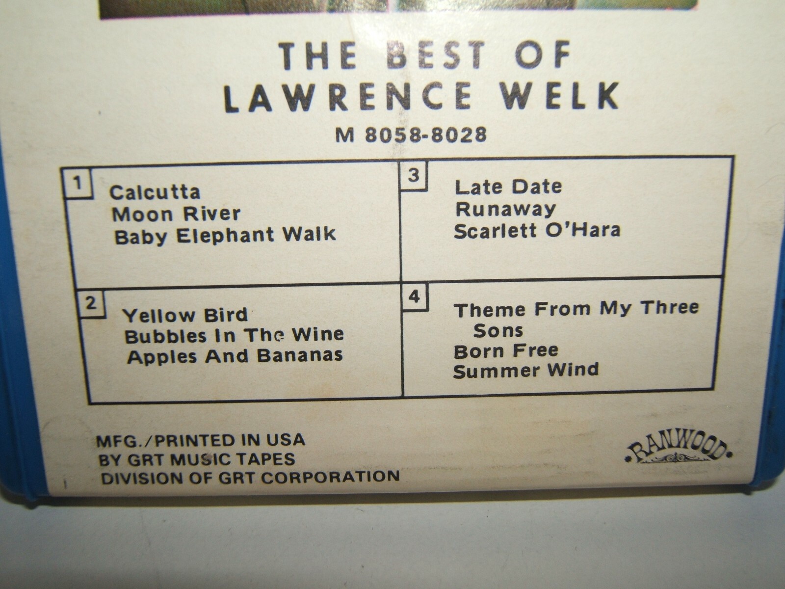 THE BEST OF LAWRENCE WELK. 8 TRACK TAPE, TESTED