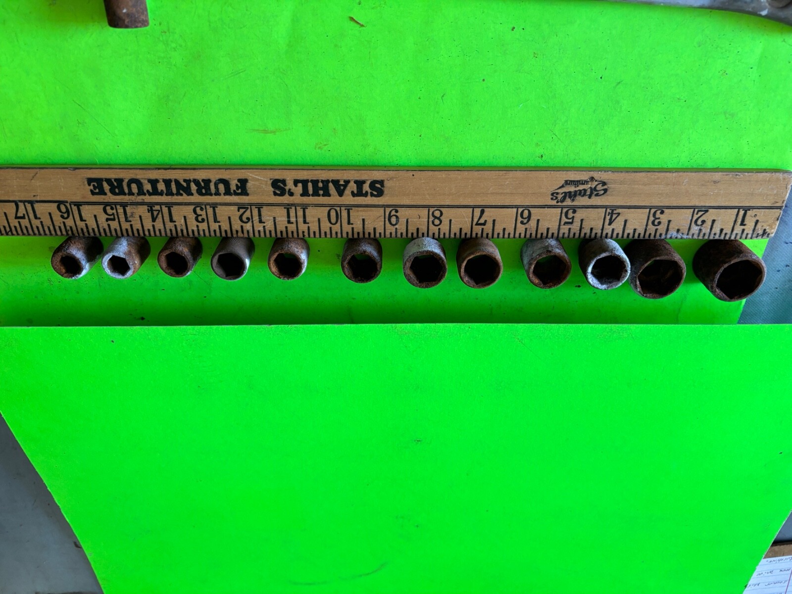 HEX DRIVE SOCKETS, lot of 12, mixed; too rusty to see all