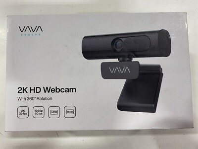 VAVA Webcam Model VA-VD020, 2K HD, 4X Zoom, Auto Focus, Tripod