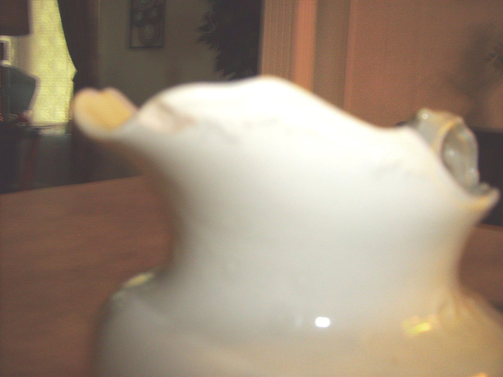 Antique!  Vintage glazed White water pitcher - Marked KT&K Warranted pottery