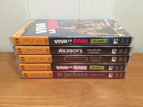 Lot of 5 UMD for the Sony PSP - Jackass Vol 2 , 2 Wild Boyz & 2 Viva La Bam