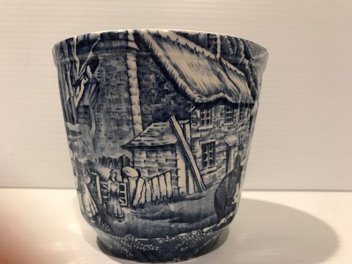 JAMES KENT STAFFORDSHIRE “OLD FOLEY” Blue TRANSFERWARE PLANTER VINTAGE