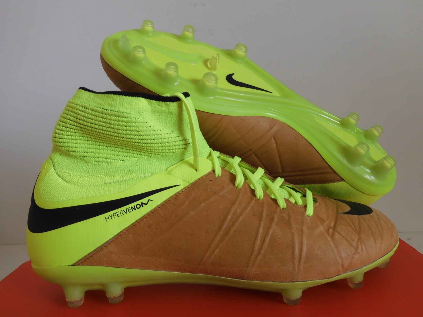 NIKE HYPERVENOM PHANTOM 2 LTHR LEATHER FG CANVAS BROWN-VOLT NIKE HYPERVENOM PHANTOM 2 LTHR LEATHER FG CANVAS BROWN-VOLT