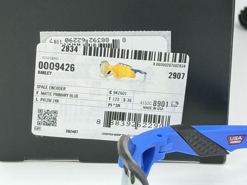 Pre-owned Oakley Space Encoder Sunglasses Blue Frames 24k Prizm Lenses Only 940 Made In Gold