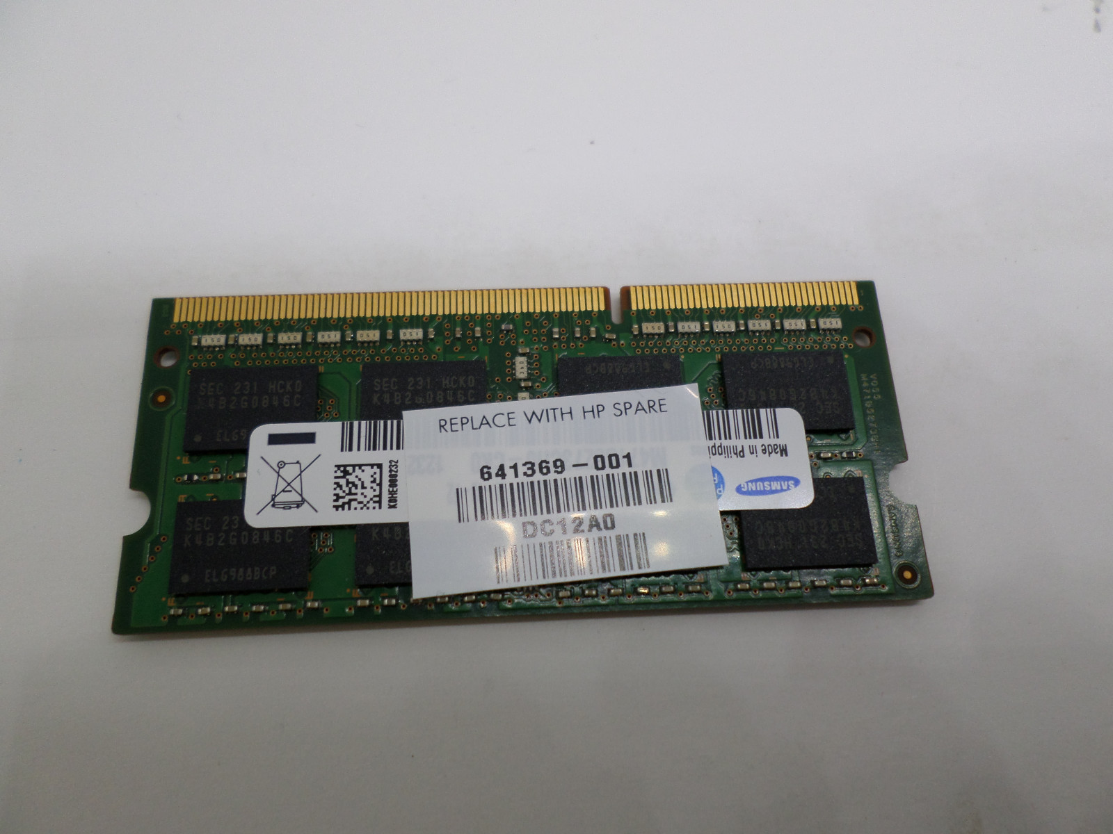 Genuine Samsung HP Memory 641369-001 4GB DDR3 Sodimm 1600Mhz, PC3L-12800