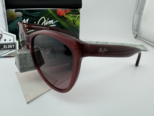 Pre-owned Maui Jim Glory Glory Mj 833-13d Milky Raspberry Maui Rose Polarized Sunglasses In Pink