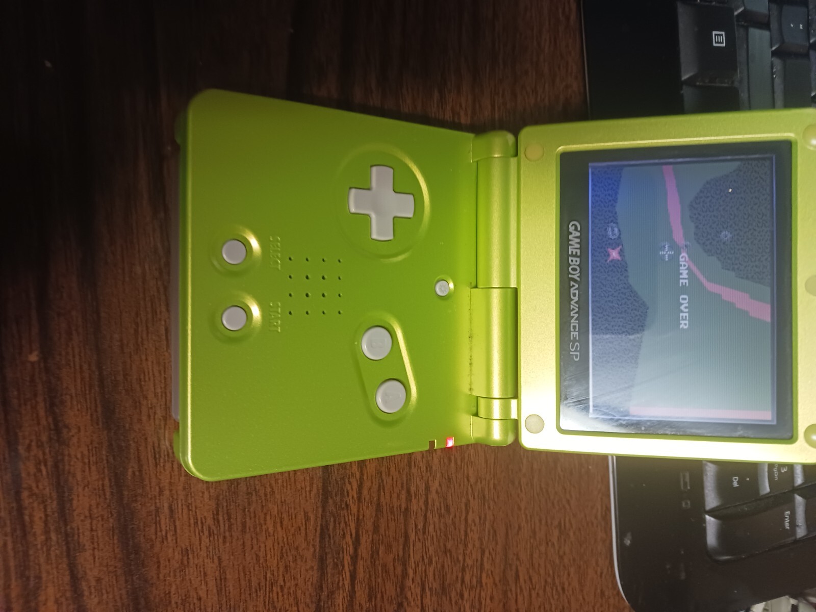 gameboy advance sp lime green with Xevious Classic Nes Series game