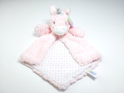 Ebba Magical Pink Dots UNICORN Plush ARIA Luvster Security Blanket Lovey NWT