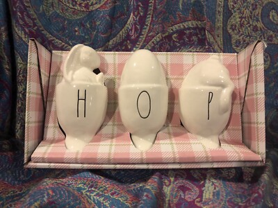 Rae Dunn Bunny Easter Cups Hop LL Decor Spring Boxed New Farmhouse Table Display