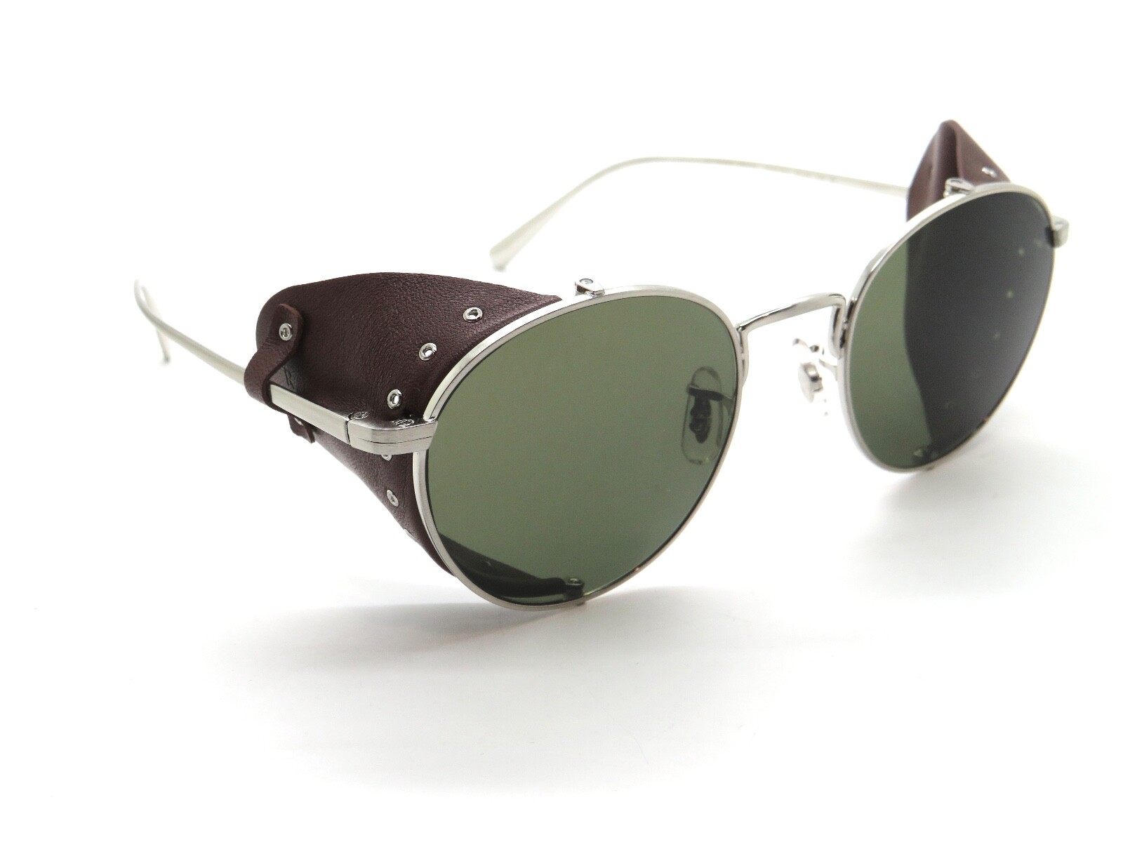 Pre-owned Oliver Peoples Brunello Cucinelli Ov1323sm 525452 Cesarino-l Silver Sunglasses In Green