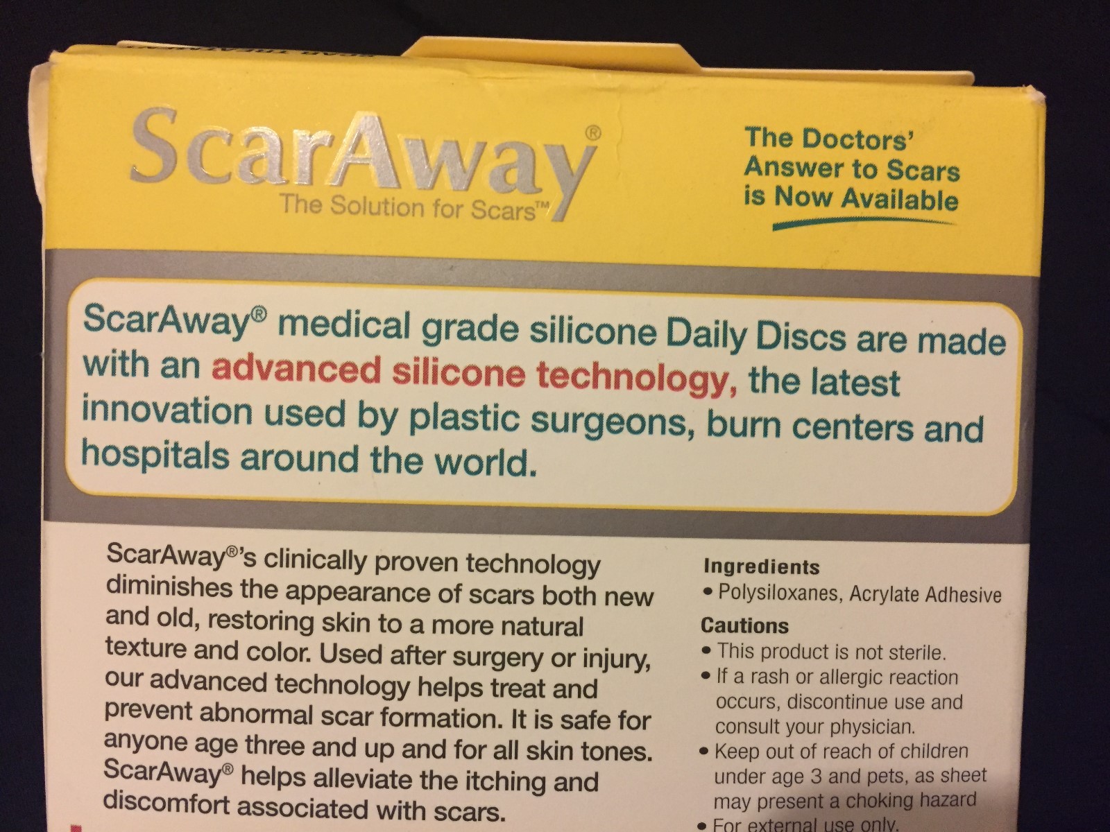 ScarAway Professional Grade Silicone Daily Discs Clear**30 count**FREE SHIPPING