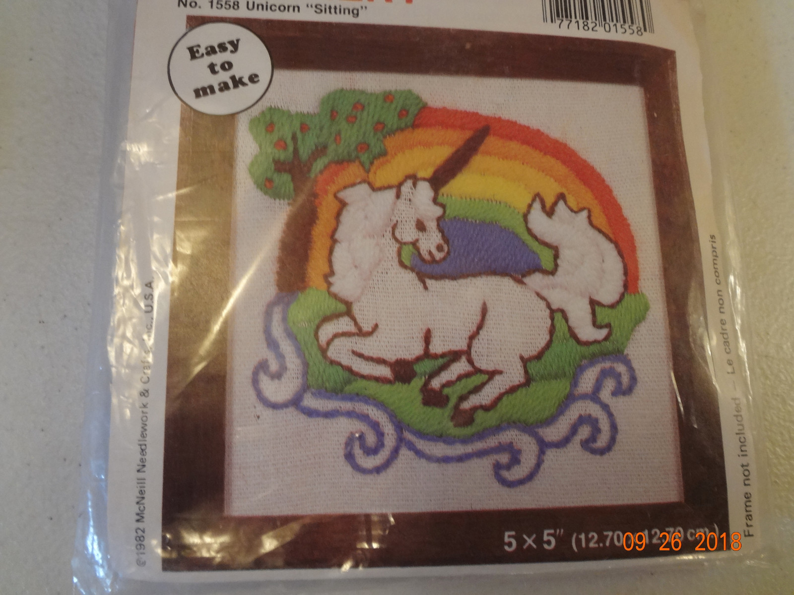 Vintage McNeill Crewel Embroidery Kit Beginner Project Unicorn #1558