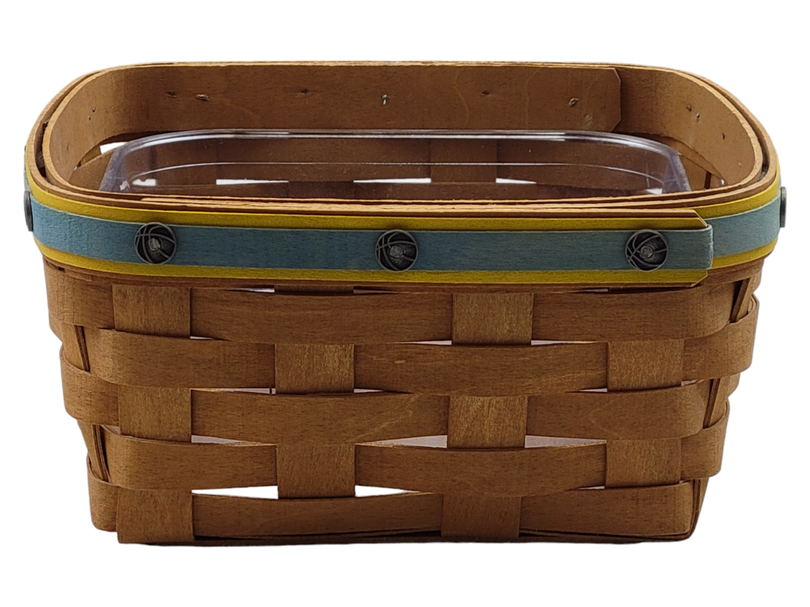 Longaberger Medium Berry Basket w/ Basketball Blue & Yellow