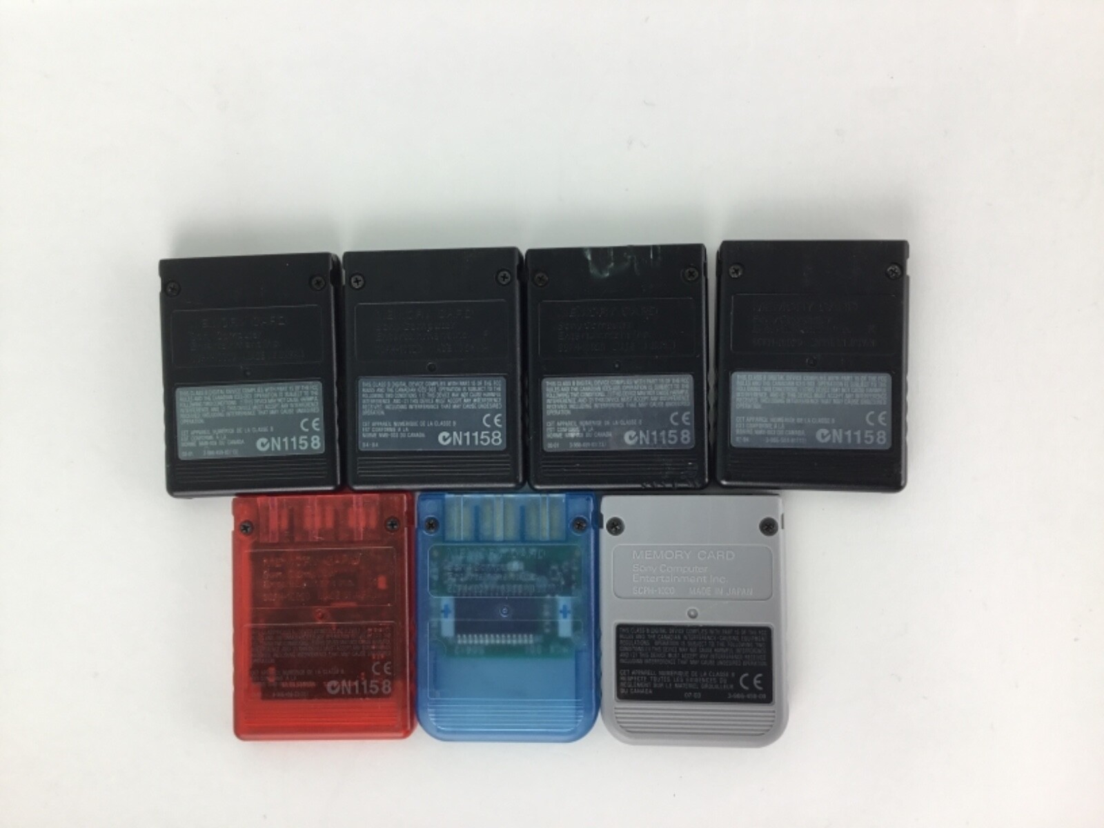 Lot of 7 Official OEM Sony Playstation PS2 PS1 Memory Cards Card TESTED WORKING