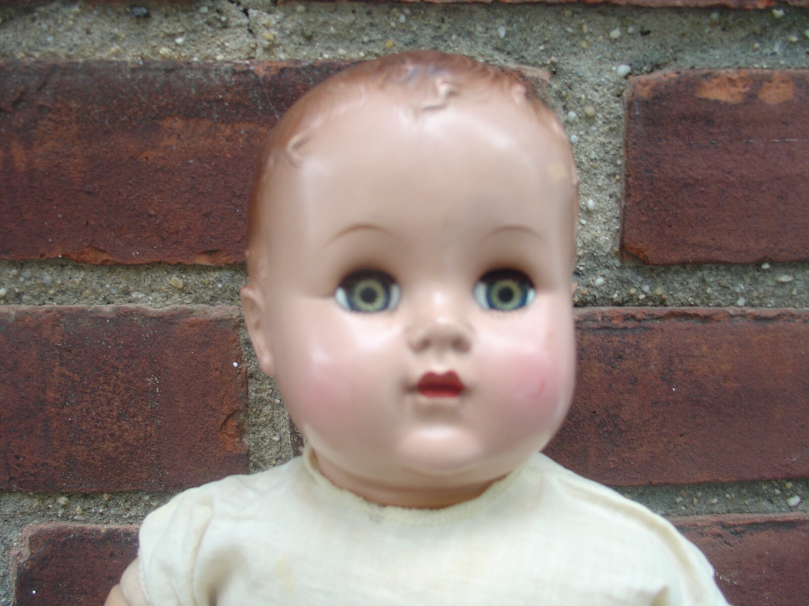 Antique R & B Composition Cloth and Rubber Baby Doll Blinker