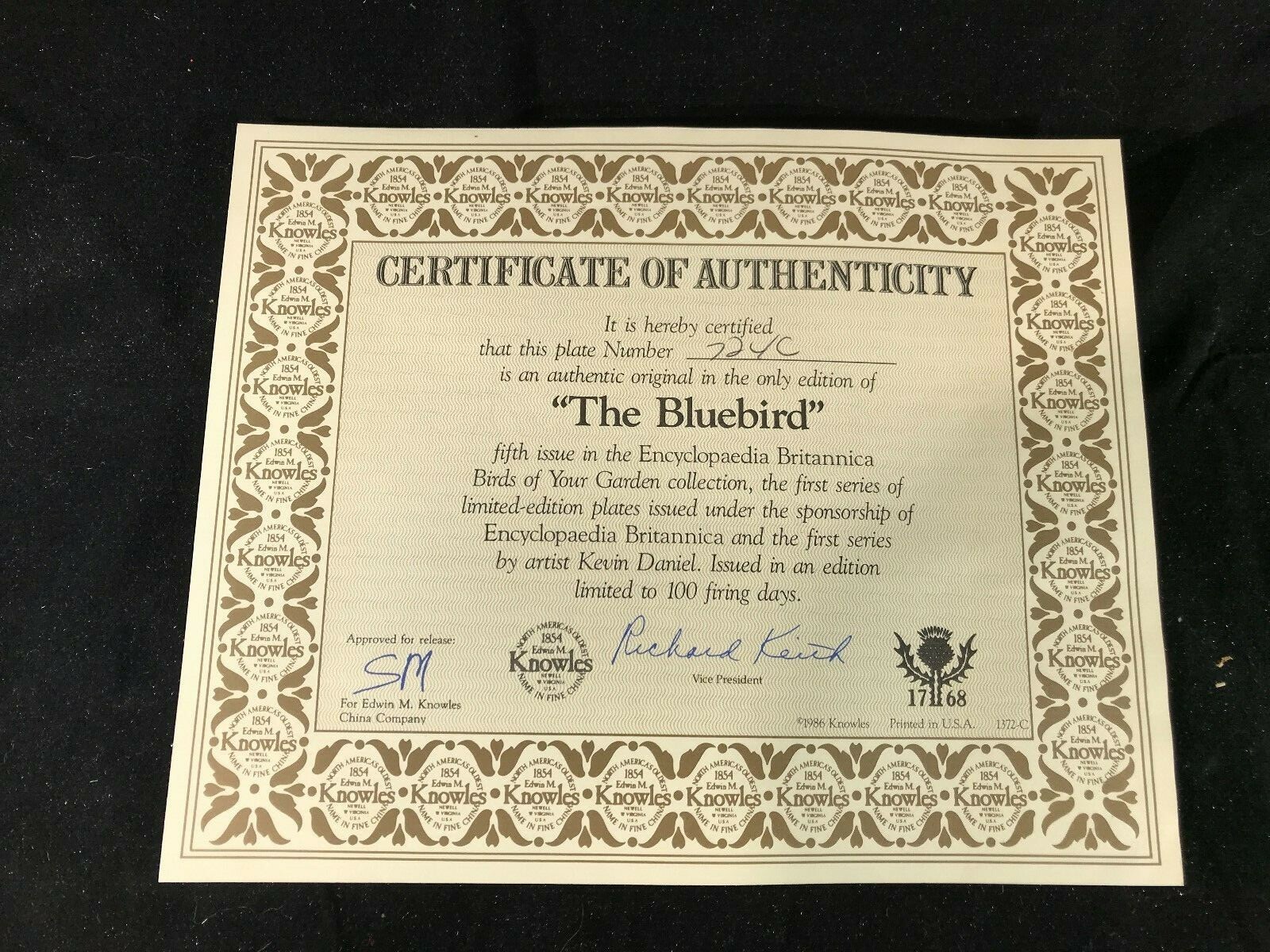 Knowles Encyclopaedia Britannica Birds of Your Garden THE BLUEBIRD