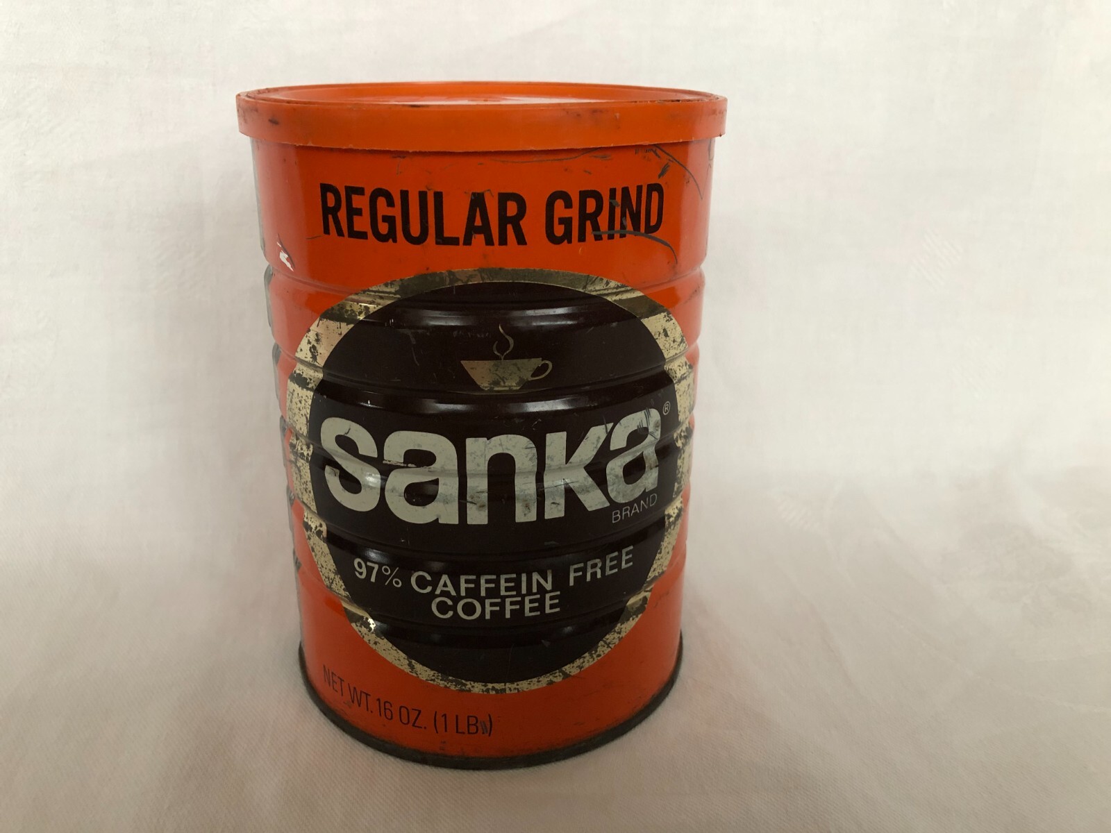 Vintage Sanka Coffee Can Tin 1 Pound 16 oz Regular Grind W