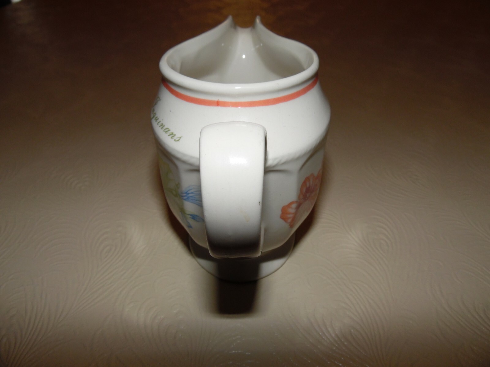 6 Oz  Secret Gardens White Porcelain Creamer by Churchill of England Pelagonium