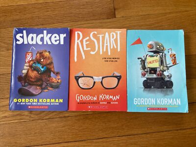 Lot Of 3 Gordon Korman books. Slacker, Restart & Ungifted.