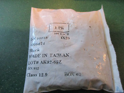 NEW PKG OF 77 PCS. BOSSARD BLACK DIN 912 METRIC 4X25 SOCKET SCREWS 4008674, NEW