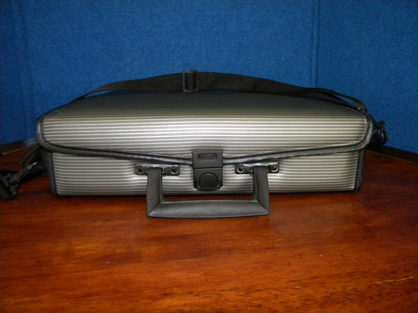 Vintage BMI Black & Gray Striped Music 36 Cassette Tapes Carry Case