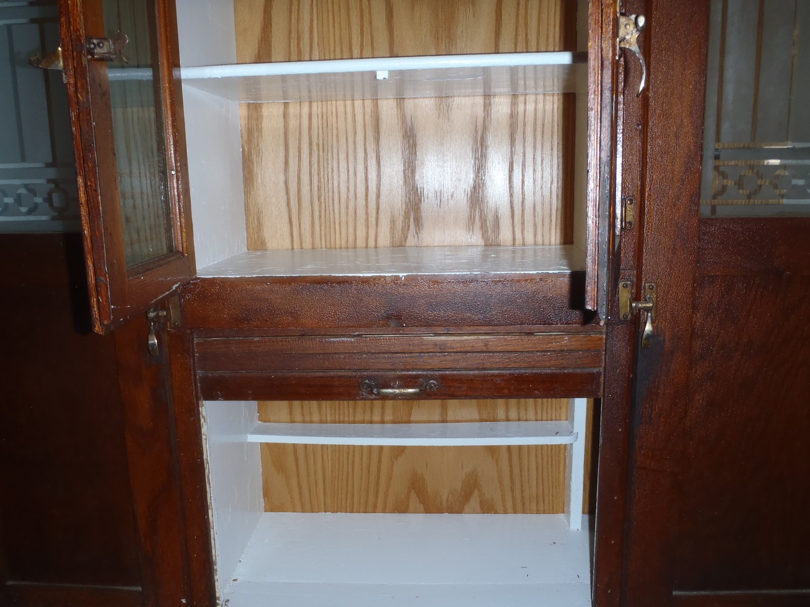 RARE VINTAGE HOOSIER,CUPBOARD KITCHEN CABINET,WOODEN,GLASS ,ANTIQUE FURNITURE