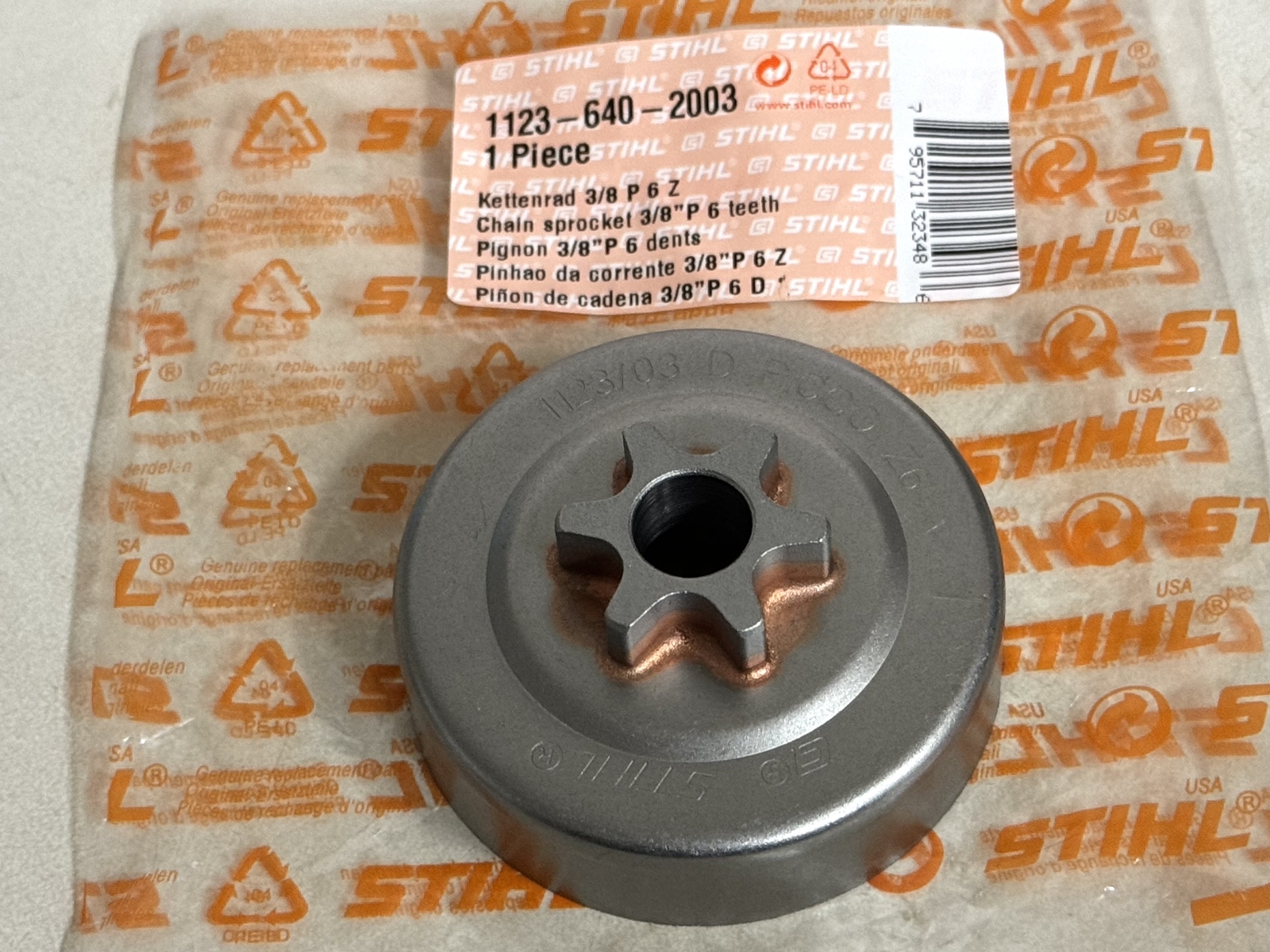 STIHL OEM CLUTCH DRUM SPROCKET 1123 640 2003 3/8