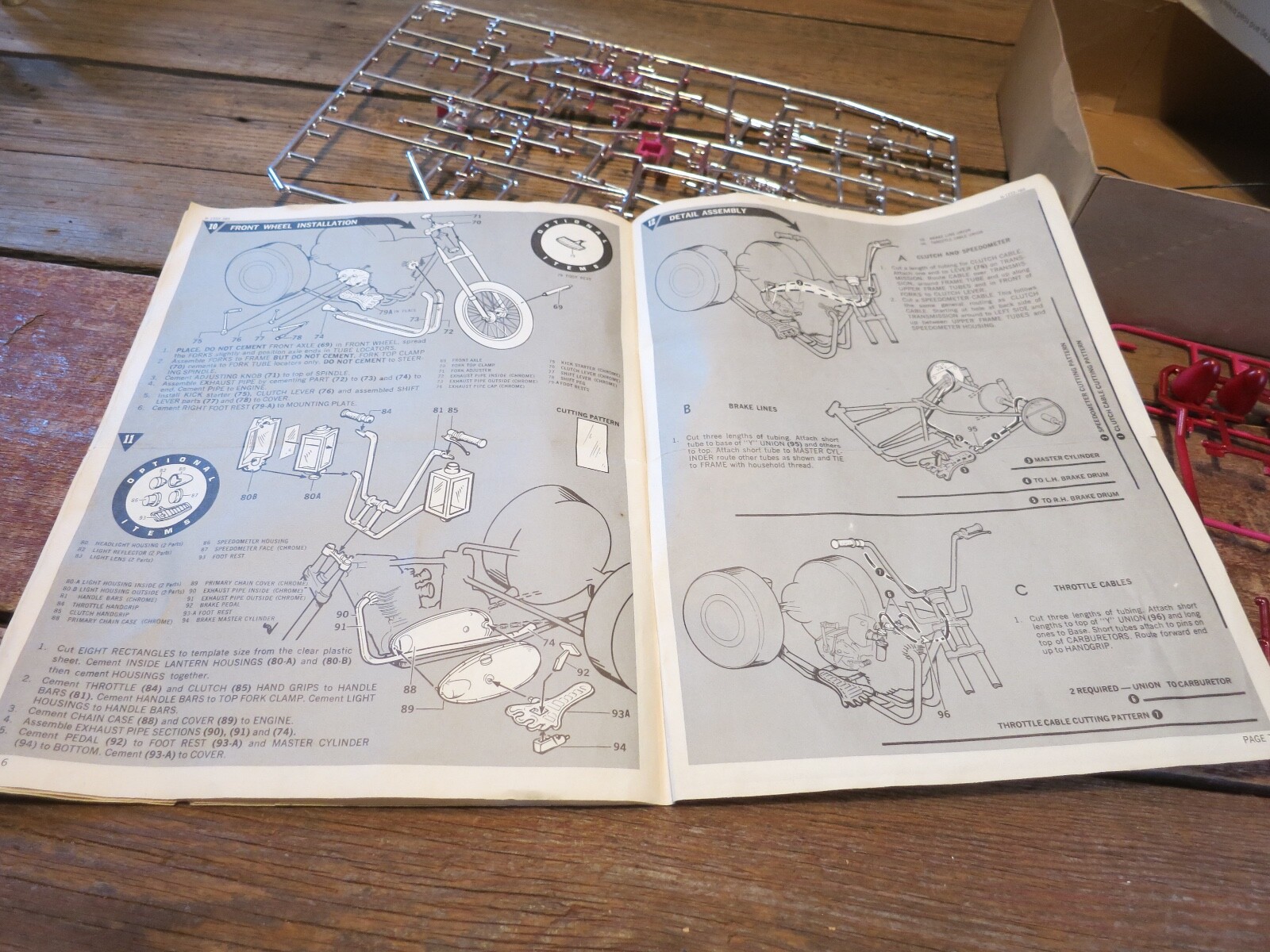 Vintage PARTIAL 1969 Revell Tric-Up Trike Motorcycle 1/8 Model Kit - PARTS!