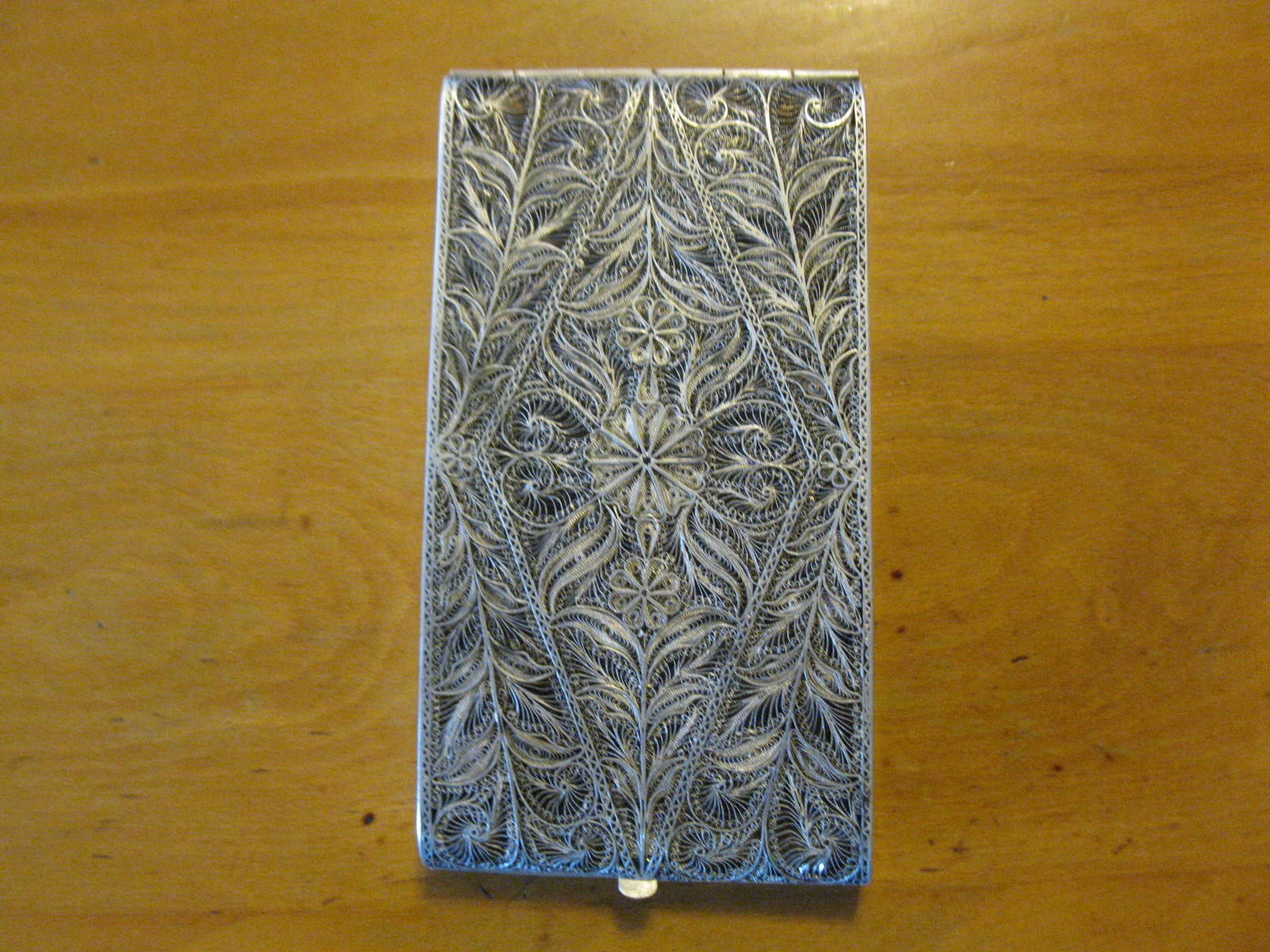Antique Sterling silver filigree cigarette case 148-g