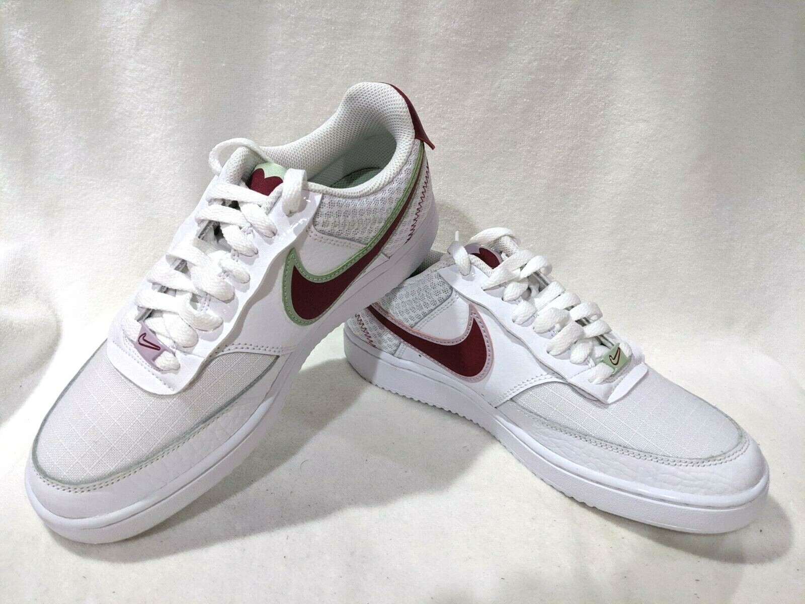 Nike Women's Court Vision Low PRMV White/Red/Lil Sneakers-Sz