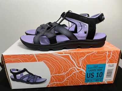 Jsport by Jambu Kaia Ladies Strap Sandal Size 10 Purple Black Adjustable Cushion
