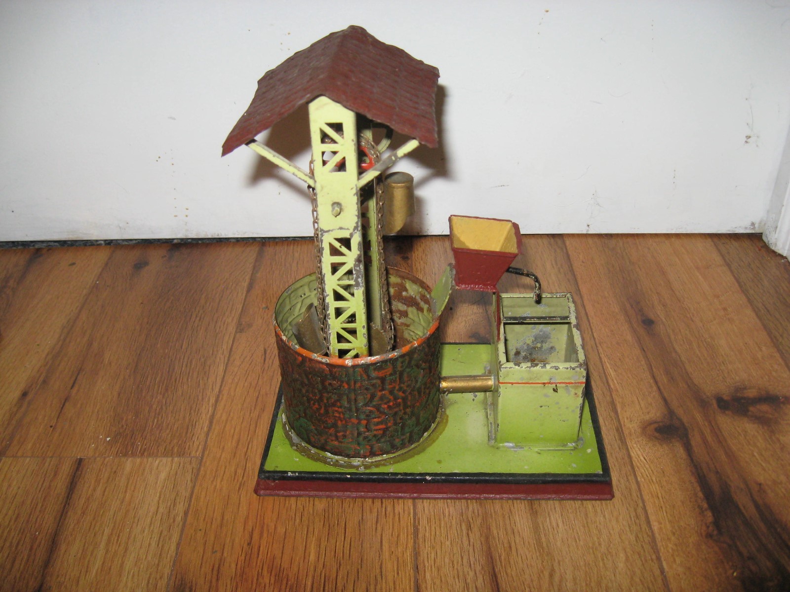 Antique Doll DC German Tin Water Well Steam Engine Accessory Marklin Bing Plank