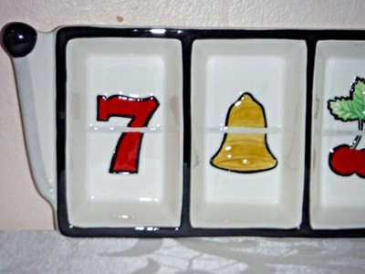 Fitz and Floyd Game Night 3 sectioned server cards poker NIB