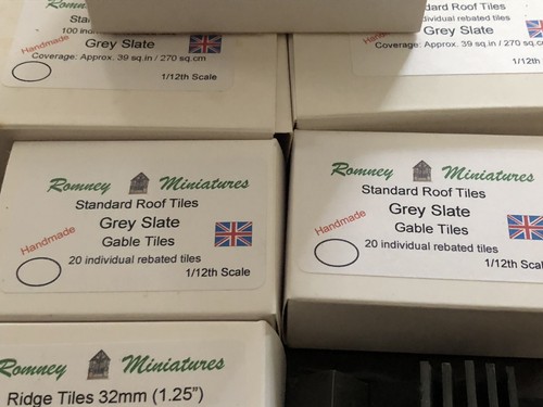Romney Miniatures England Grey Slate Rebated Roof Tiles 1:12th Scale