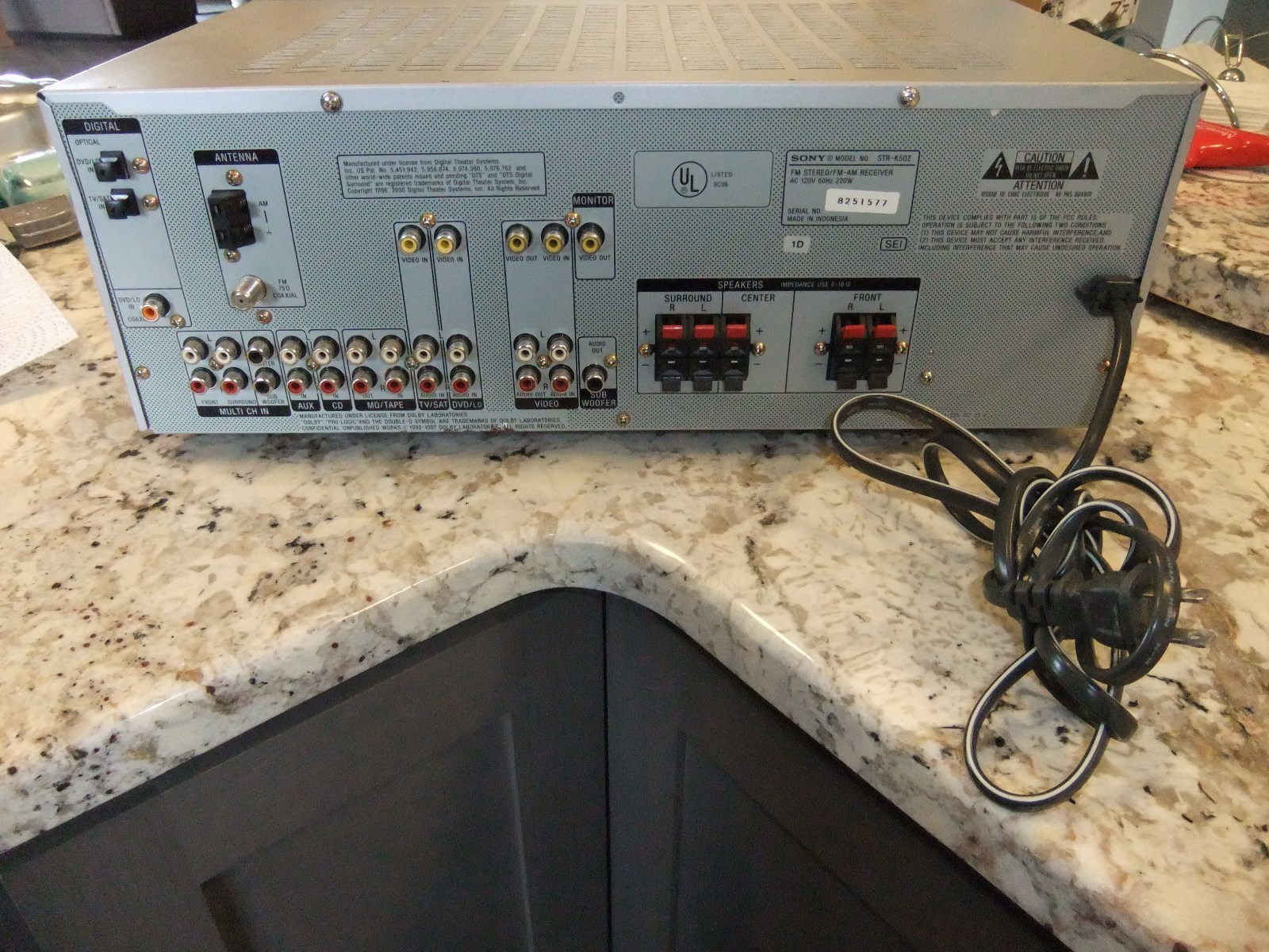 Sony STR-K502 Digital Audio/Video Control Center FM/AM Receiver Cinema Dolby Snd