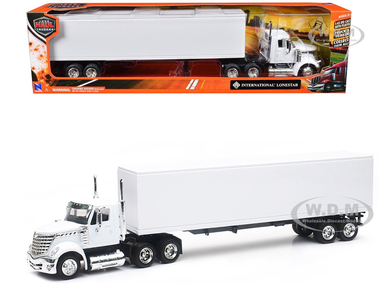 INTERNATIONAL LONESTAR TRUCK W/TRAILER WHITE 1/43 DIECAST BY INTERNATIONAL LONESTAR TRUCK W/TRAILER WHITE 1/43 DIECAST BY