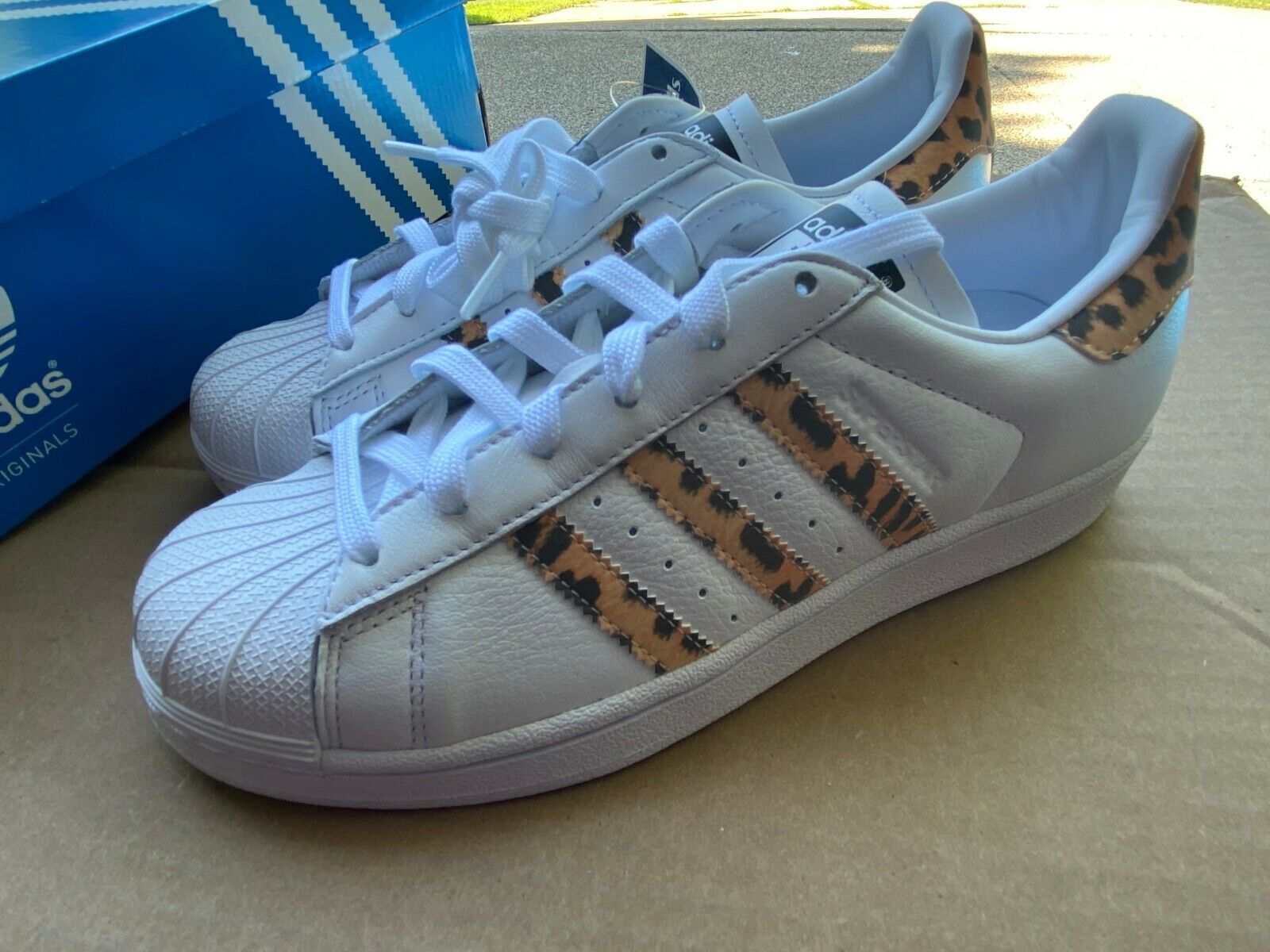Adidas Originals Women's Superstar White Leopard Print Adidas Originals Women's Superstar White Leopard Print