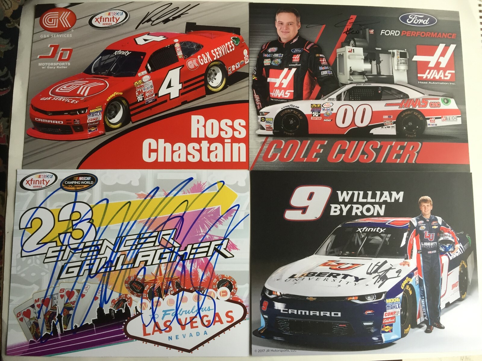 Lot of 14 NASCAR Xfinity Series ~Autographed~ Photo Cards 2017 Talladega