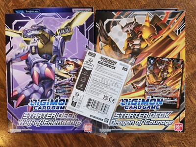 DIGIMON CARD GAME: WOLF OF FRIENDSHIP & DRAGON OF COURAGE DECK + ERRATA PACK